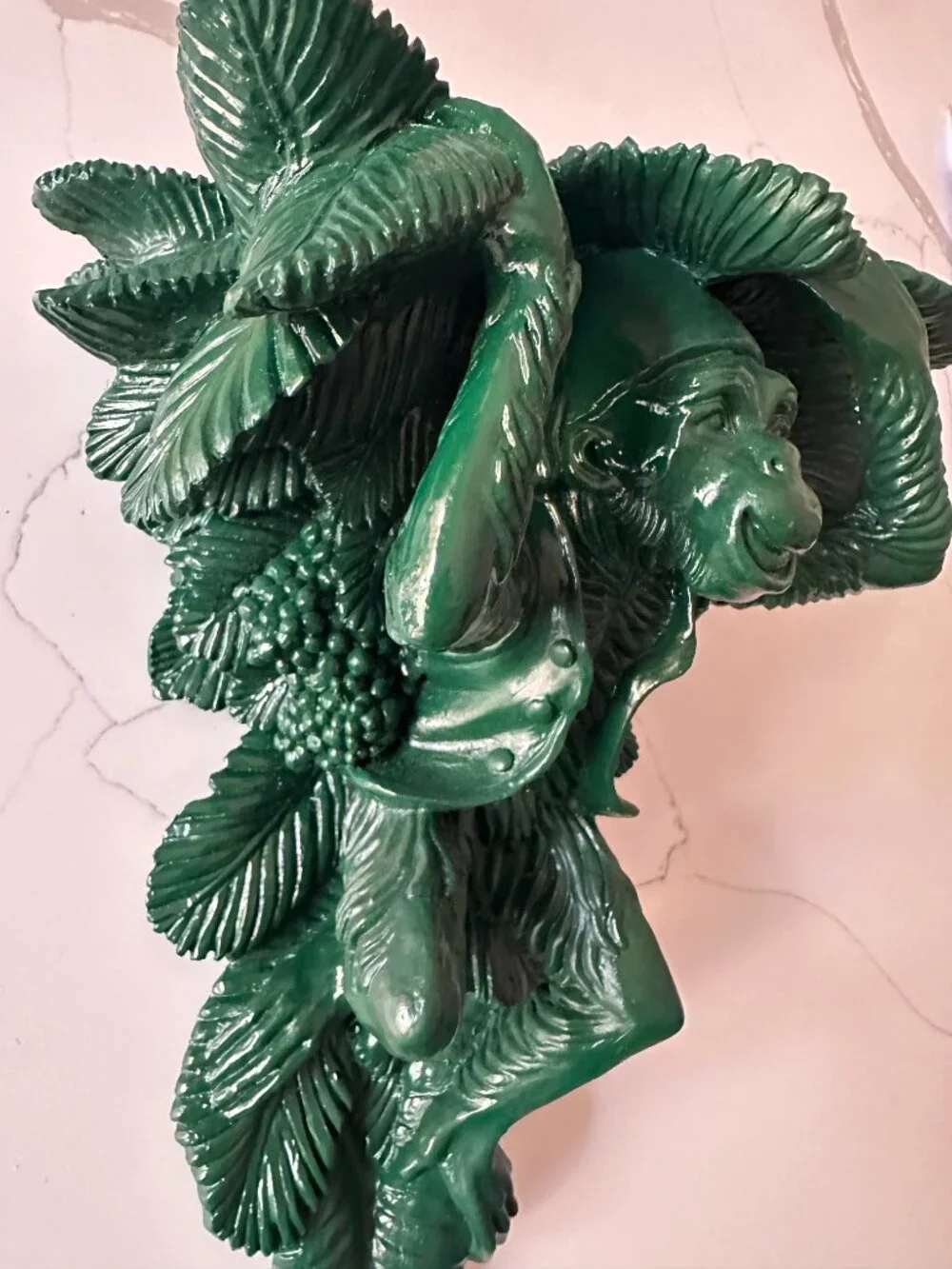 Vintage Hand Carved Wood Monkey Wall Shelf | Tropical Jungle Decor | Tribal Carv